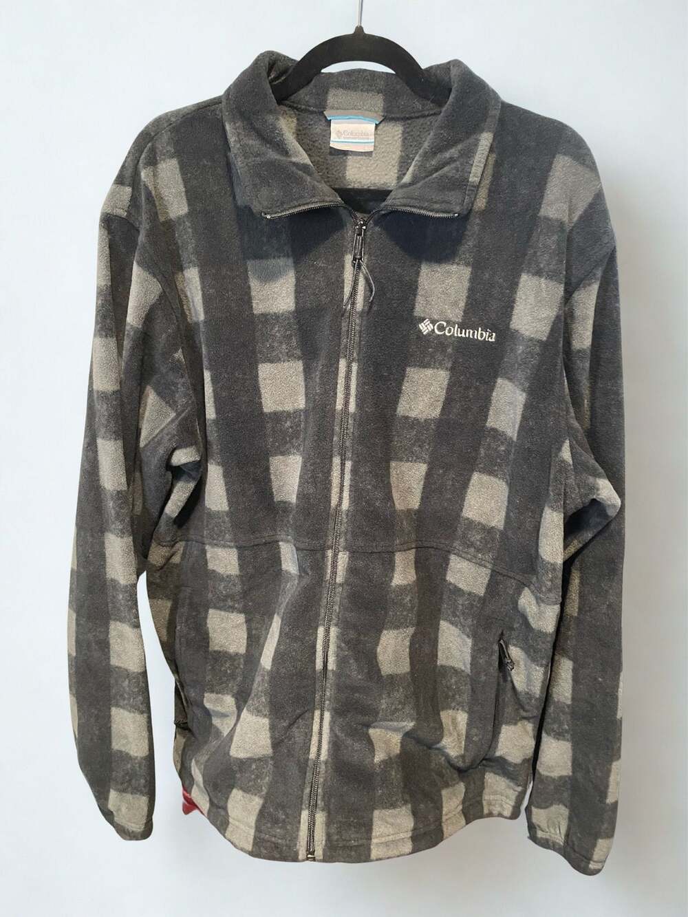 Columbia- plaid fleece zip up- Men's L/Women's XL